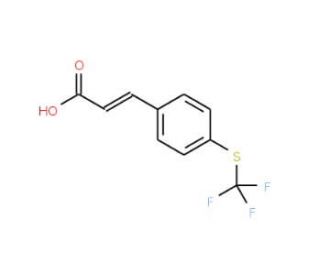 3-{4-[(trifluoromethyl)thio]phenyl}acrylic acid (CAS 21101-67-7) - chemical structure image