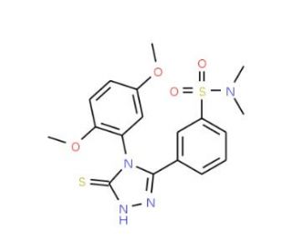 3-[4-(2,5-Dimethoxy-phenyl)-5-mercapto-4H-[1,2,4]triazol-3-yl]-N,N-dimethyl-benzenesulfonamide - chemical structure image