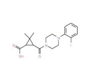 3-{[4-(2-Fluorophenyl)piperazin-1-yl]carbonyl}-2,2-dimethylcyclopropanecarboxylic acid - chemical structure image