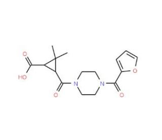 3-{[4-(2-Furoyl)piperazin-1-yl]carbonyl}-2,2-dimethylcyclopropanecarboxylic acid - chemical structure image
