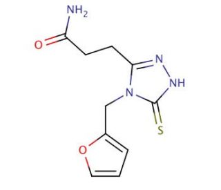 3-[4-(2-furylmethyl)-5-mercapto-4H-1,2,4-triazol-3-yl]propanamide - chemical structure image