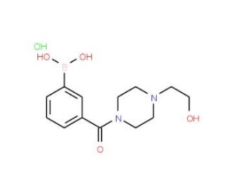 3-(4-(2-Hydroxyethyl)piperazine-1-carbonyl)phenylboronic acid, HCl (CAS 957060-95-6) - chemical structure image