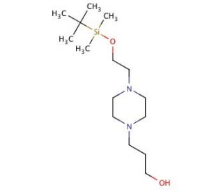 3-{4-[2-tert-Butyl-dimethyl-silanyloxy)-ethyl]-piperazin-1-yl}-propan-1-ol - chemical structure image