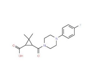 3-{[4-(4-Fluorophenyl)piperazin-1-yl]carbonyl}-2,2-dimethylcyclopropanecarboxylic acid - chemical structure image