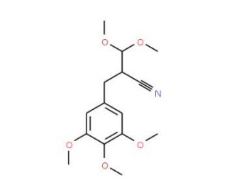 3,4,5-Trimethoxy-2&prime;-cyano-di-hydrocinnamaldehyde Dimethylacetal (CAS 7520-70-9) - chemical structure image