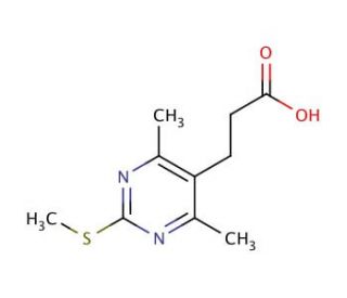 3-[4,6-dimethyl-2-(methylthio)pyrimidin-5-yl]propanoic acid - chemical structure image