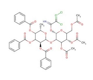 3,4,6-Tri-O-acetyl-2-O-(2&prime;,3&prime;,4&prime;-tri-O-benzoyl-&alpha;-L-fucopyranosyl)-galactopyranosyl Trichloroacetimidate - chemical structure