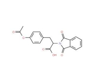 3-(4-Acetoxy-phenyl)-2-(1,3-dioxo-1,3-dihydro-isoindol-2-yl)-propionic acid (CAS 65594-96-9) - chemical structure image