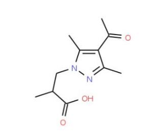 3-(4-Acetyl-3,5-dimethyl-pyrazol-1-yl)-2-methyl-propionic acid - chemical structure image