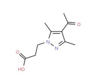 3-(4-Acetyl-3,5-dimethyl-pyrazol-1-yl)-propionic acid (CAS 890596-67-5) - chemical structure image