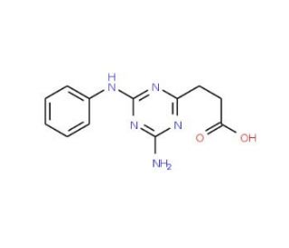 3-(4-amino-6-anilino-1,3,5-triazin-2-yl)propanoic acid (CAS 91719-85-6) - chemical structure image