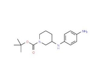 3-(4-amino-phenylamino)- piperidine-1-carboxylic acid tert-butyl ester (CAS 1159976-34-7) - chemical structure image