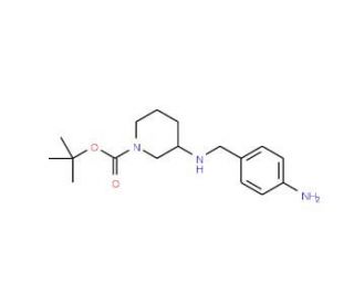 3-(4-aminobenzylamino)-piperidine-1-carboxylic acid tert-butyl ester (CAS 1189105-72-3) - chemical structure image