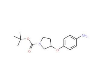 3-(4-Aminophenoxy)pyrrolidine-1-carboxylic acid tert-butyl ester (CAS 862874-75-7) - chemical structure image
