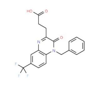 3-(4-Benzyl-3-oxo-7-trifluoromethyl-3,4-dihydro-quinoxalin-2-yl)-propionic acid - chemical structure image