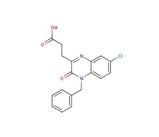 3-(4-Benzyl-7-chloro-3-oxo-3,4-dihydro-quinoxalin-2-yl)-propionic acid - chemical structure image
