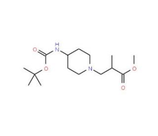 3-(4-Boc-amino-piperidin-1-yl)-2-methyl-propionic acid methyl ester (CAS 886364-51-8) - chemical structure image