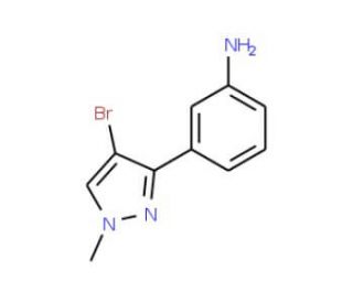 3-(4-Bromo-1-methyl-1H-pyrazol-3-yl)aniline (CAS 175201-77-1) - chemical structure image