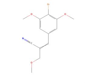 3-(4-Bromo-3,5-dimethoxyphenyl)-2-(methoxymethyl)-2-propenenitrile (CAS 56518-39-9) - chemical structure image