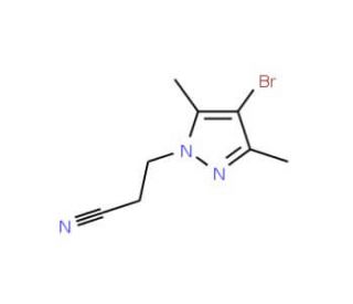 3-(4-Bromo-3,5-dimethyl-1H-pyrazol-1-yl)-propanenitrile (CAS 90006-21-6) - chemical structure image