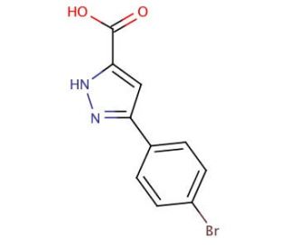 3-(4-Bromophenyl)-1H-pyrazole-5-carboxylic acid (CAS 46413-66-5) - chemical structure image