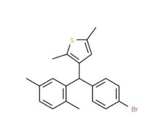 3-((4-Bromophenyl)(2,5-dimethylphenyl)methyl)-2,5-dimethylthiophene (CAS 1011800-93-3) - chemical structure image