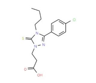 3-[4-butyl-3-(4-chlorophenyl)-5-thioxo-4,5-dihydro-1H-1,2,4-triazol-1-yl]propanoic acid - chemical structure image