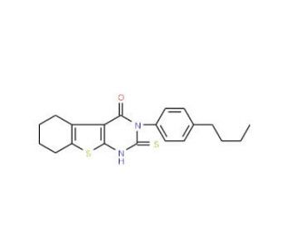 3-(4-Butyl-phenyl)-2-mercapto-5,6,7,8-tetrahydro-3H-benzo[4,5]thieno[2,3-d]pyrimidin-4-one - chemical structure image