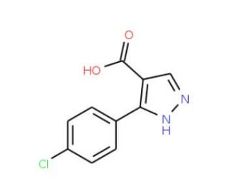3-(4-Chloro-phenyl)-1H-pyrazole-4-carboxylic acid (CAS 135641-91-7) - chemical structure image
