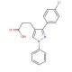 3-(4-Chlorophenyl)-1-phenylpyrazole-4-propionic acid (CAS 108446-79-3) - chemical structure image