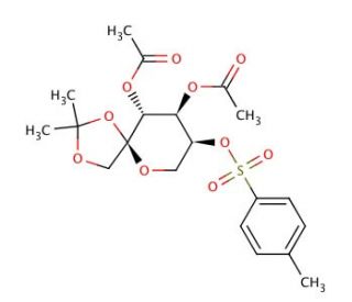 3,4-Di-O-acetyl-1,2-O-isopropylidene-5-O-tosyl-&alpha;-L-sorbose (CAS 53821-66-2) - chemical structure image
