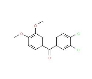 3,4-Dichloro-3&prime;,4&prime;-dimethoxybenzophenone (CAS 92436-56-1) - chemical structure image