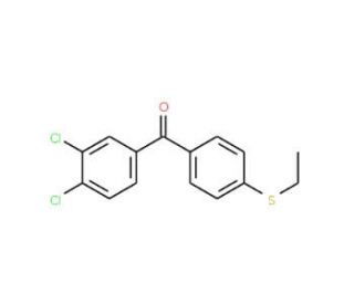 3,4-Dichloro-4&prime;-(ethylthio)benzophenone (CAS 844885-36-5) - chemical structure image