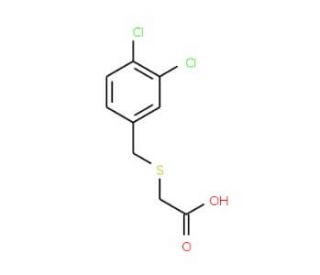[(3,4-dichlorobenzyl)thio]acetic acid (CAS 65051-00-5) - chemical structure image