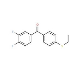 3,4-Difluoro-4&prime;-(ethylthio)benzophenone (CAS 845781-10-4) - chemical structure image