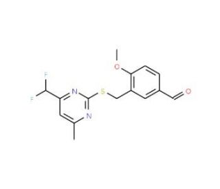 3-({[4-(Difluoromethyl)-6-methylpyrimidin-2-yl]-thio}methyl)-4-methoxybenzaldehyde - chemical structure image