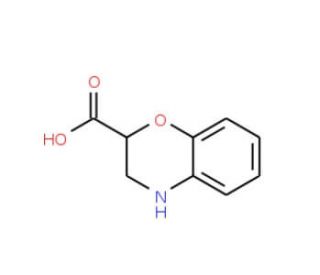 3,4-dihydro-2H-1,4-benzoxazine-2-carboxylic acid (CAS 90563-93-2) - chemical structure image