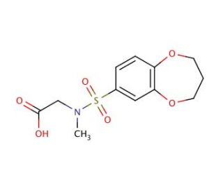[(3,4-dihydro-2H-1,5-benzodioxepin-7-ylsulfonyl)(methyl)amino]acetic acid - chemical structure image