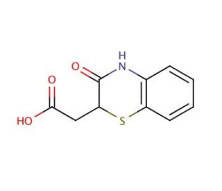 3,4-Dihydro-3-oxo-2H-(1,4)-benzothiazin-2-ylacetic acid (CAS 6270-74-2) - chemical structure image