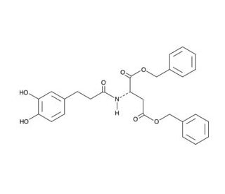 3,4-dihydroxy Hydrocinnamic acid (L-Aspartic acid dibenzyl ester) amide (CAS 615264-62-5) - chemical structure image