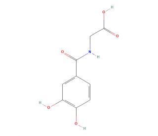 3,4-Dihydroxyhippuric Acid (CAS 16533-60-1) - chemical structure image