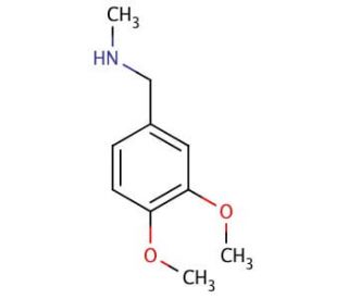 3,4-Dimethoxy-N-methylbenzylamine (CAS 63-64-9) - chemical structure image