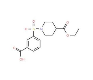 3-{[4-(Ethoxycarbonyl)piperidino]-sulfonyl}benzenecarboxylic acid - chemical structure image