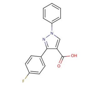 3-(4-Fluoro-phenyl)-1-phenyl-1H-pyrazole-4-carboxylic acid (CAS 370098-34-3) - chemical structure image