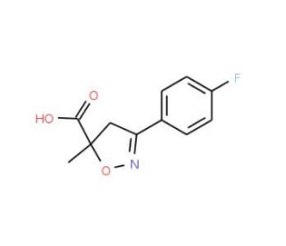 3-(4-Fluoro-phenyl)-5-methyl-4,5-dihydro-isoxazole-5-carboxylic acid (CAS 878426-96-1) - chemical structure image