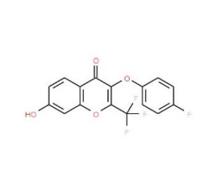 3-(4-fluorophenoxy)-7-hydroxy-2-(trifluoromethyl)-4H-chromen-4-one - chemical structure image