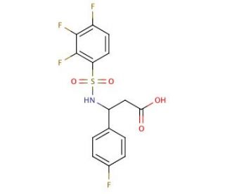3-(4-fluorophenyl)-3-{[(2,3,4-trifluorophenyl)sulfonyl]amino}propanoic acid - chemical structure image
