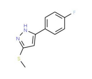 3-(4-Fluorophenyl)-5-(methylthio)-1H-pyrazole (CAS 175137-20-9) - chemical structure image