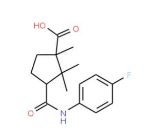 3-(4-Fluorophenylcarbamoyl)-1,2,2-trimethyl-cyclopentanecarboxylic acid - chemical structure image