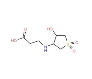 3-(4-Hydroxy-1,1-dioxo-tetrahydro-1lambda*6*-thiophen-3-ylamino)-propionic acid - chemical structure image